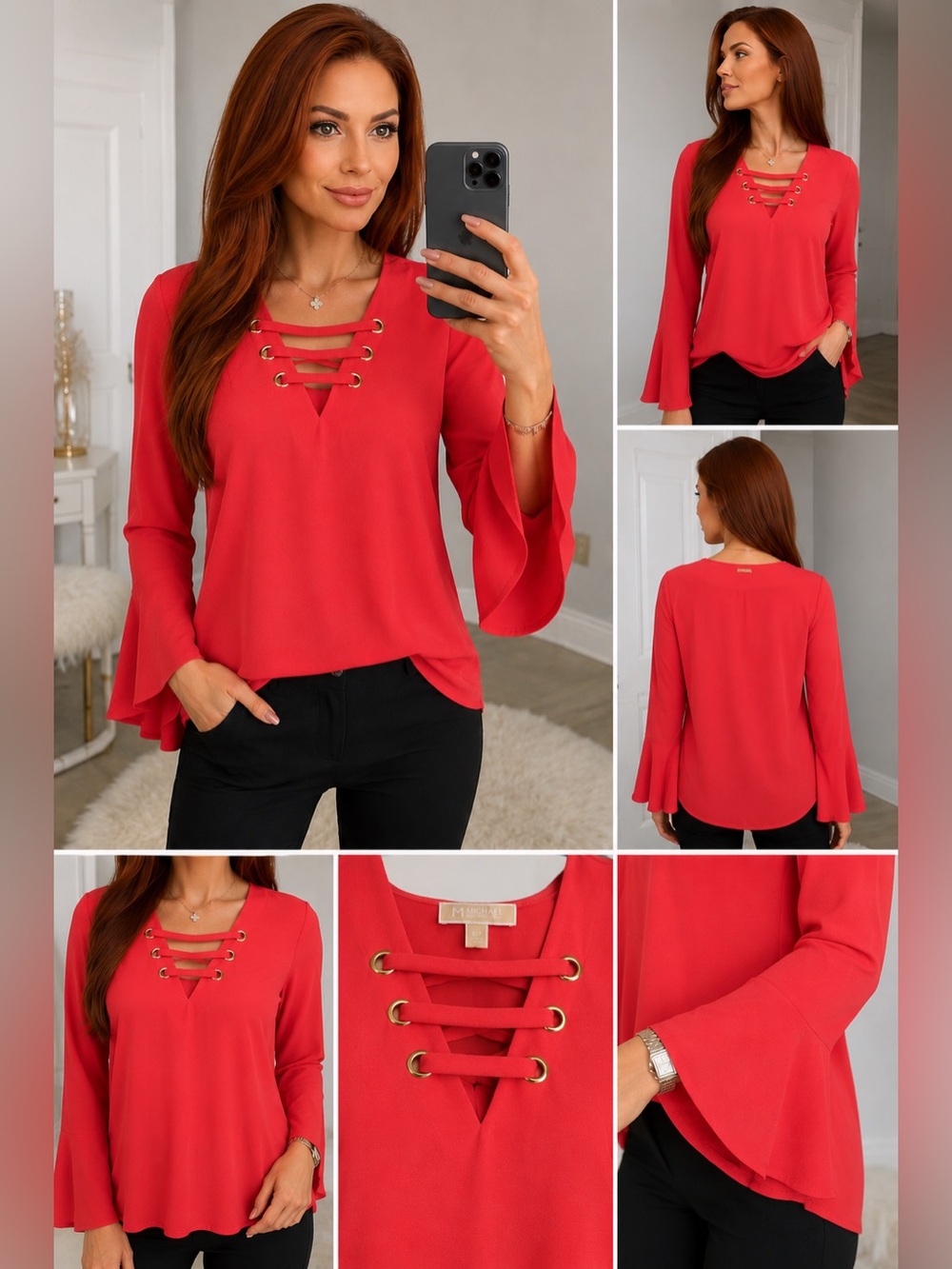 4️⃣0️⃣ One of a kind gorgeous Michael Kors blouse.